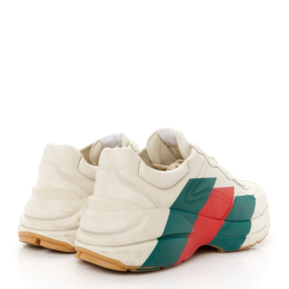 Gucci Calfskin Web Printed Mens Rhyton Sneakers 8 Mystic White 5 of 12