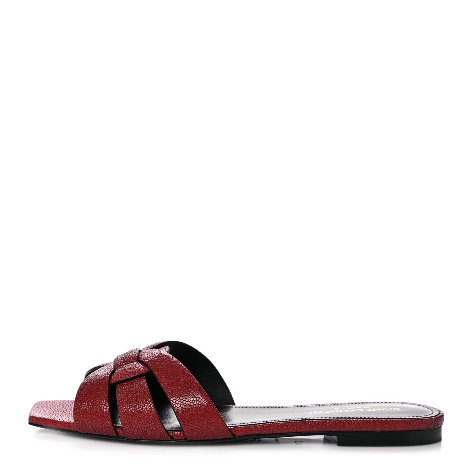 Saint Laurent Grain De Poudre Nu Pied 05 Slide Sandals 37.5 Cordovan 1 of 10