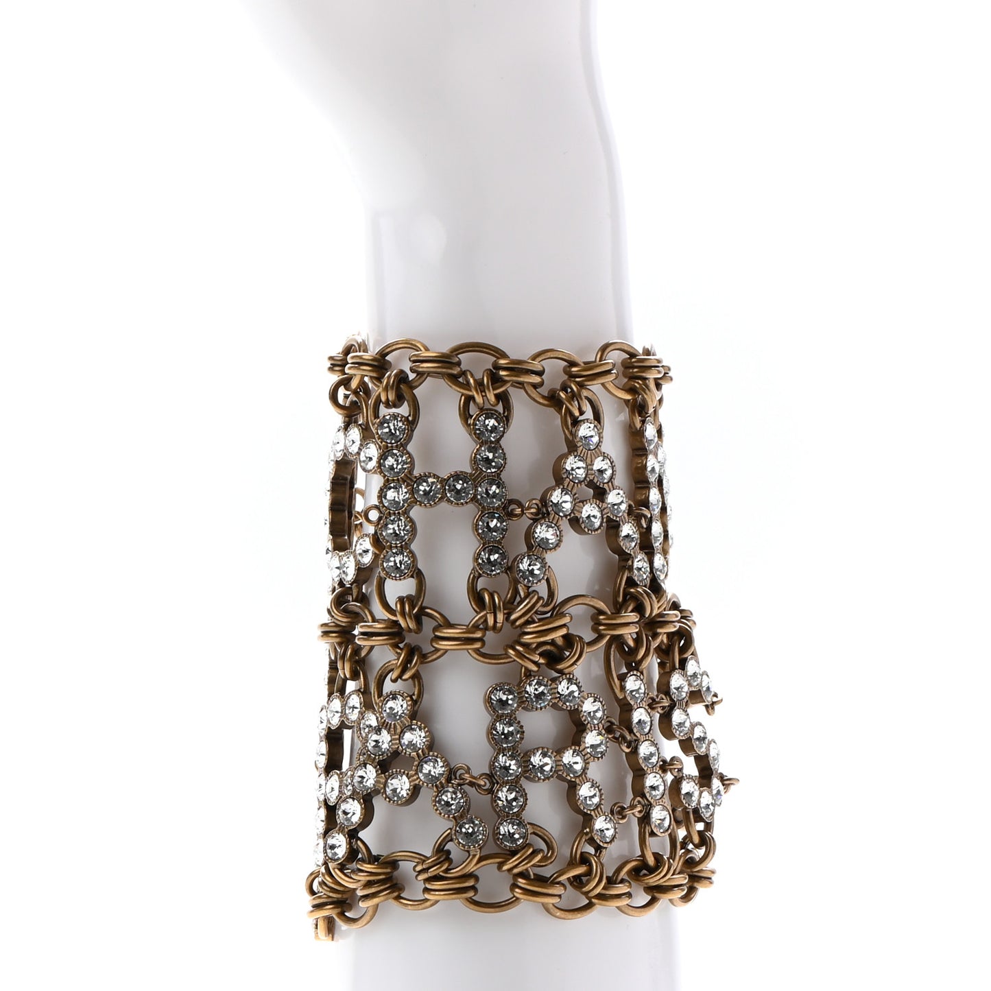 Crystal City of Lights Letter Chain Bracelet Gold