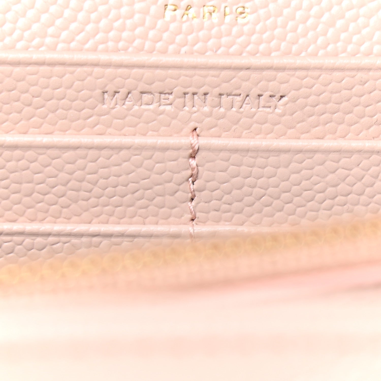Saint Laurent Grain De Poudre Matelasse Chevron Monogram Chain Wallet Pale Pink 7 of 9
