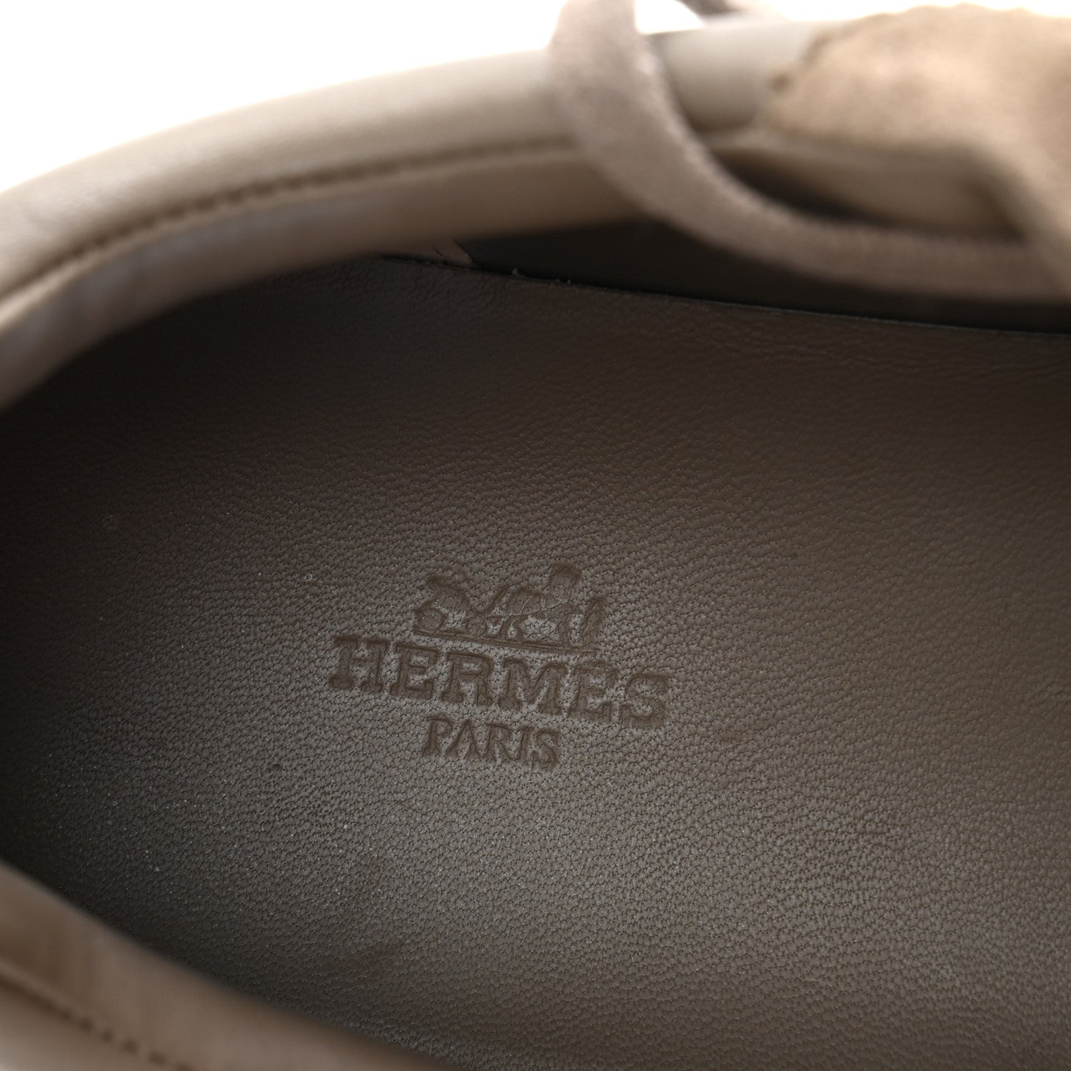 Hermes Goatskin Suede Goatskin Mens Bouncing Sneakers 43.5 Etoupe 9 of 11