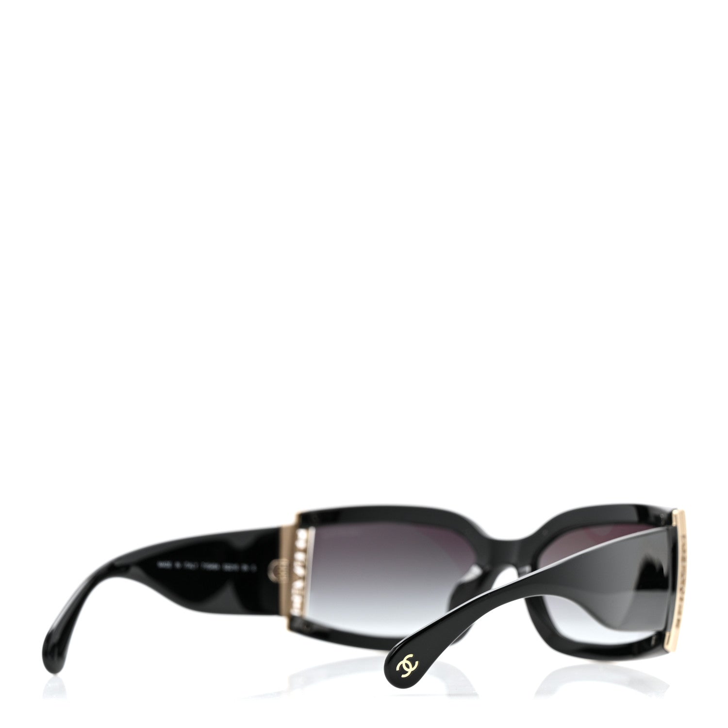 Chanel Acetate Rectangle Sunglasses 71546 Black 4 of 8