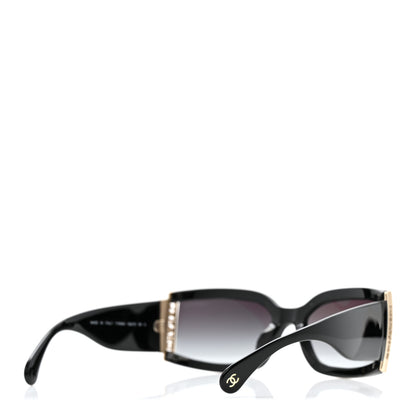 Chanel Acetate Rectangle Sunglasses 71546 Black 4 of 8
