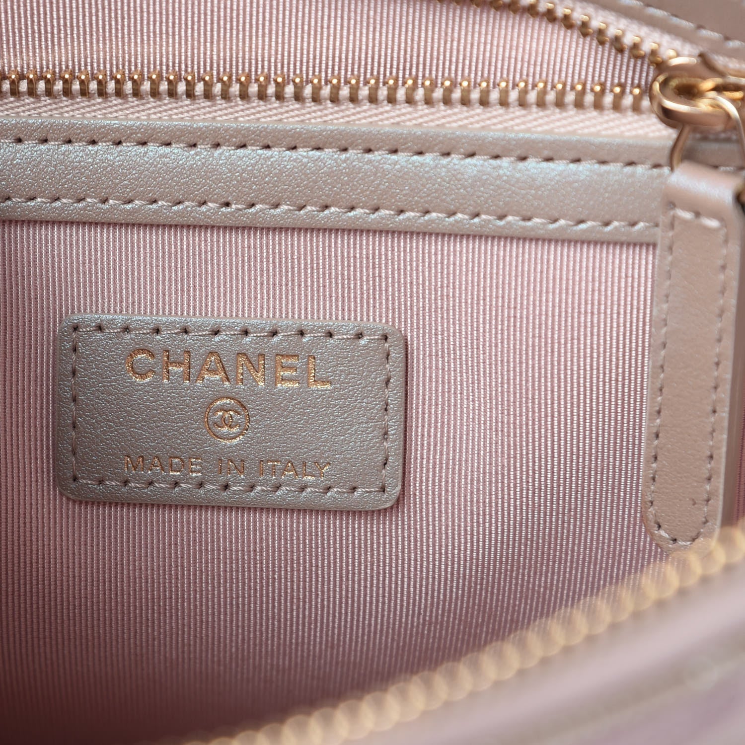 Chanel Iridescent Caviar Quilted Large Cosmetic Case Beige 6 of 8