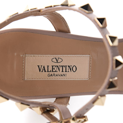 Valentino Garavani Pebbled Calfskin Rockstud Ankle Strap 5/105mm Sandals 36 Poudre 8 of 9