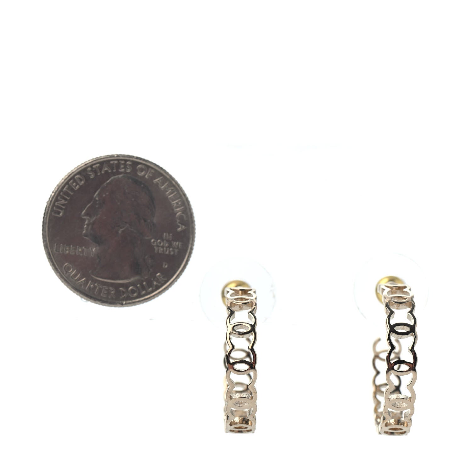 Chanel Metal CC Hoop Earrings Gold 2 of 4