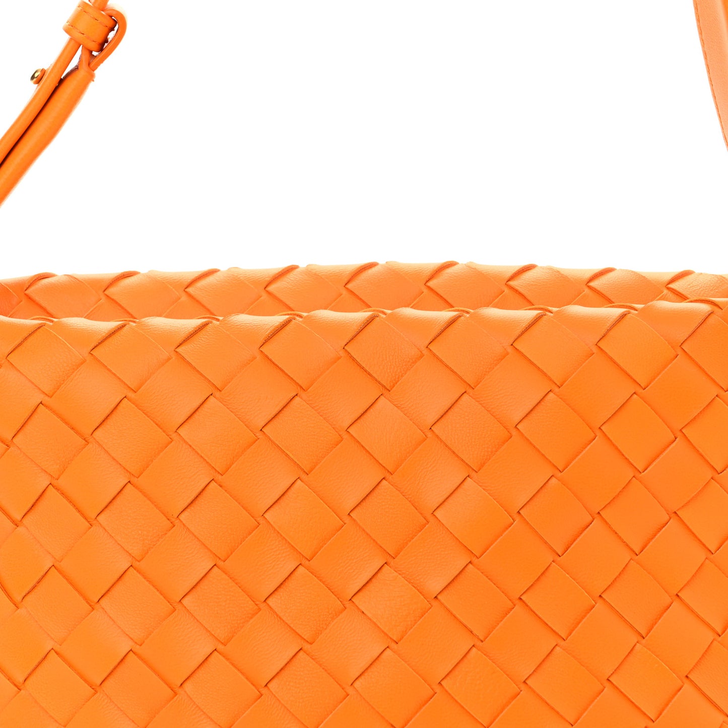 Nappa Intrecciato Tie Shoulder Bag Tangerine