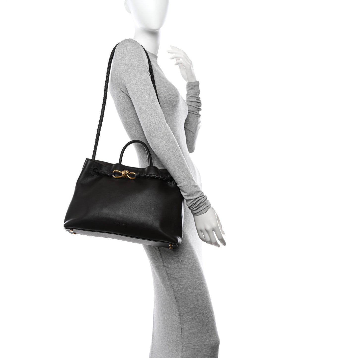 Silky Calfskin Medium Andiamo Shoulder Bag Fondant