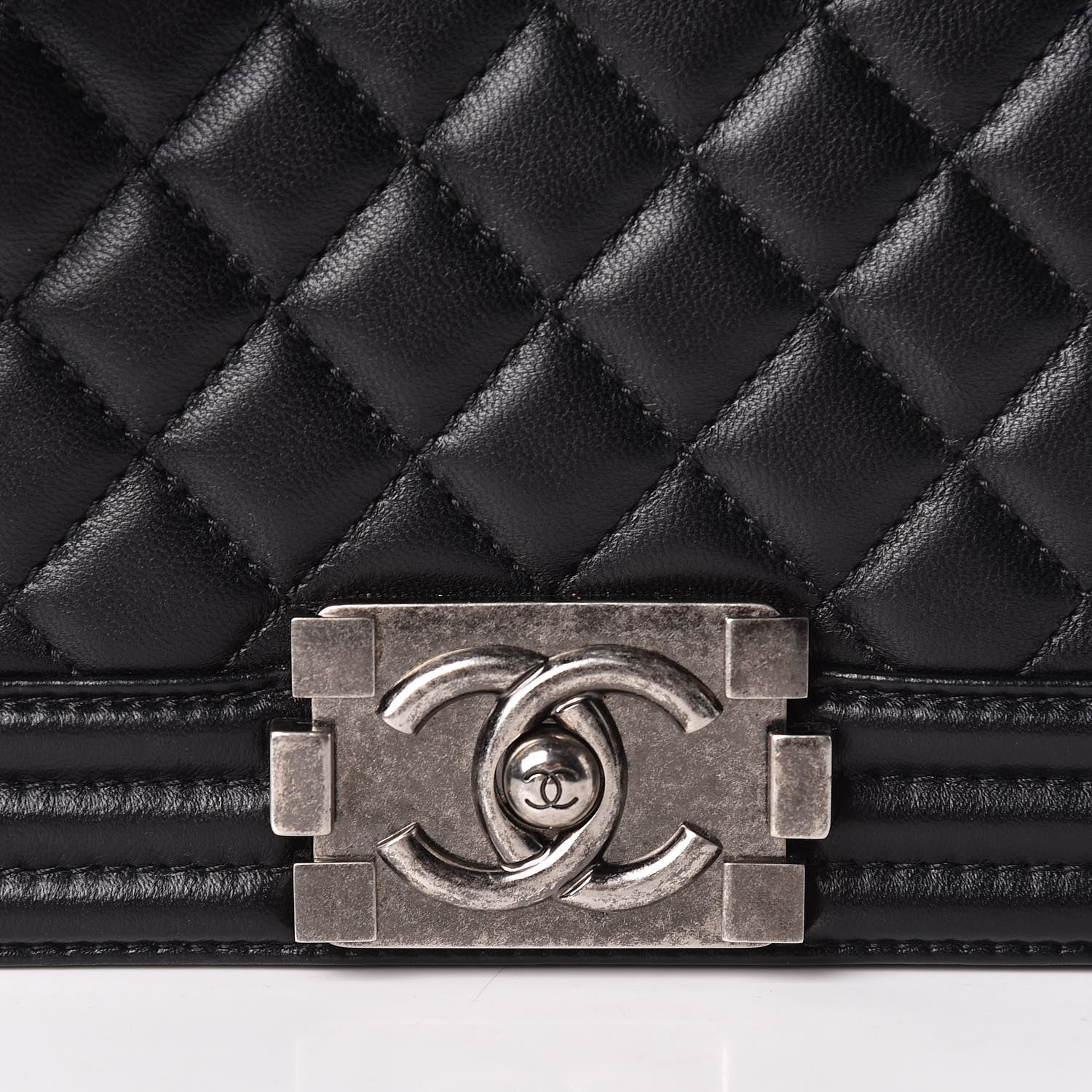Chanel Lambskin Quilted Medium Boy Flap Black 13 of 15