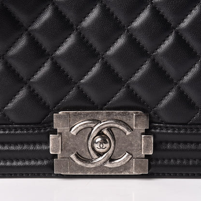 Chanel Lambskin Quilted Medium Boy Flap Black 13 of 15