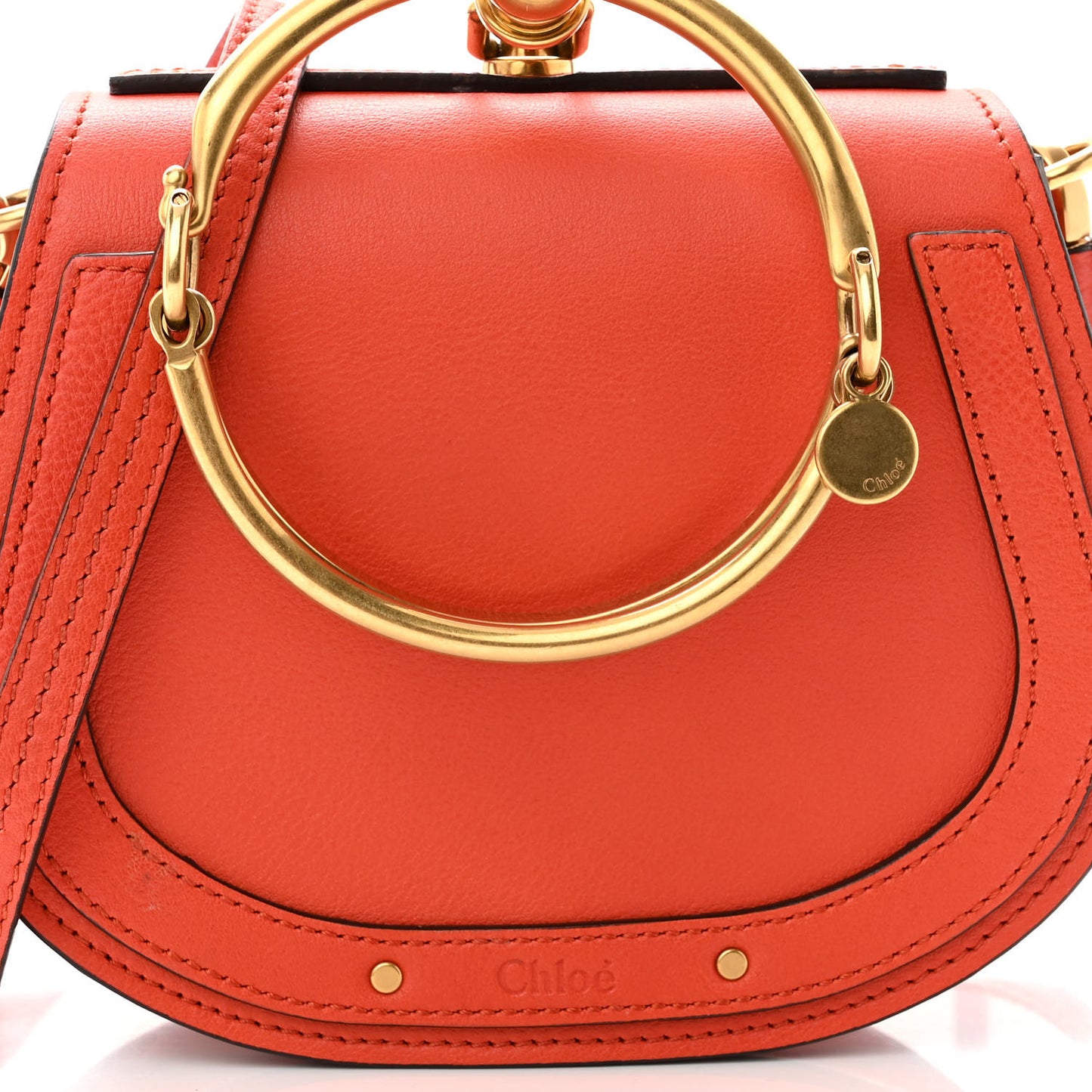 Calfskin Small Nile Bracelet Bag Earthy Red