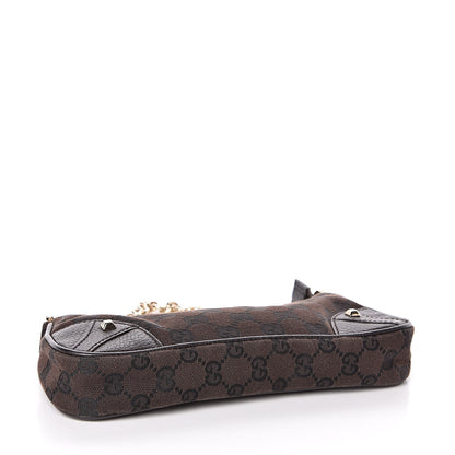 Gucci Monogram Studded Chain Clutch Dark Brown 4 of 10