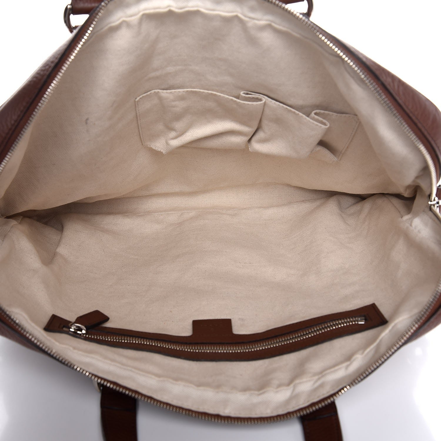 Gucci Pebbled Calfskin Large Soho Briefcase Brown 5 of 7