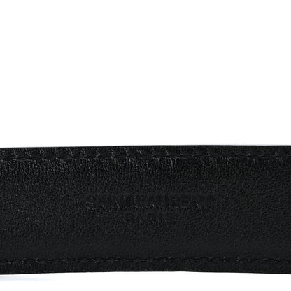 Saint Laurent Brushed Calfskin Folk Buckle Belt 70 Black 3 of 8
