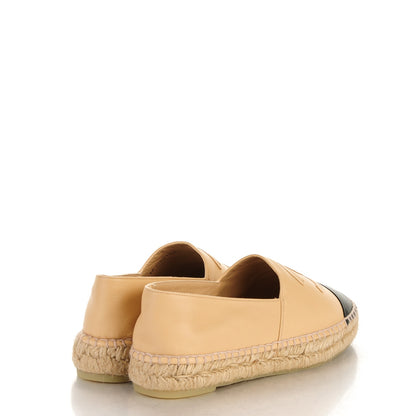 Chanel Lambskin CC Espadrilles 37 Beige Black 4 of 8