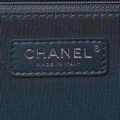Chanel Wool Felt Calfskin Large Deauville Tote Dark Blue 8 of 10