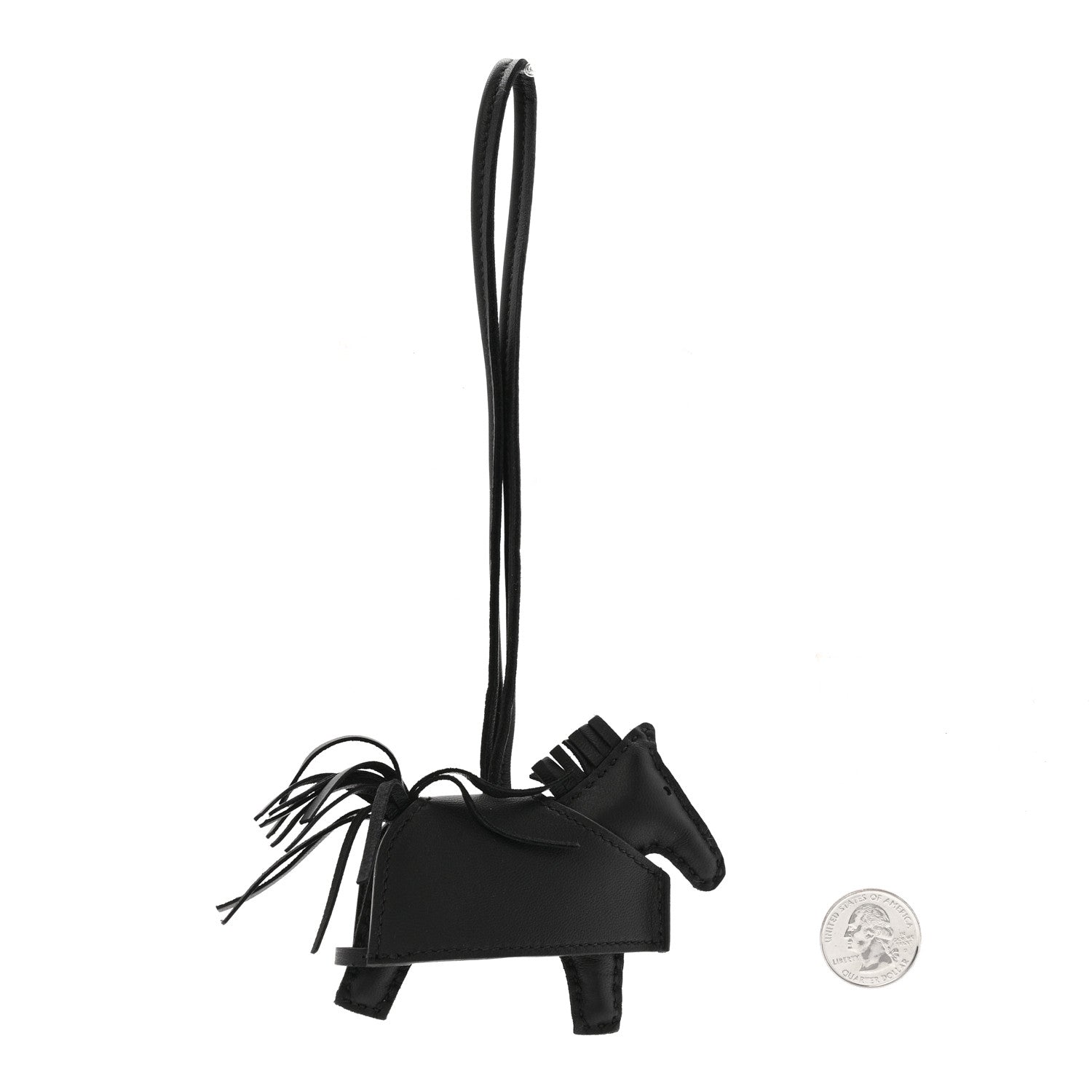 Hermes Milo Lambskin Studded Grigri Rodeo Robeo Rock Horse Bag Charm PM Black 2 of 5