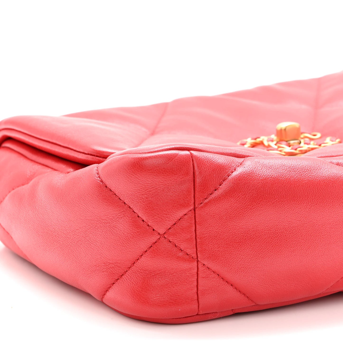 Lambskin Quilted Medium Chanel 19 Flap Red