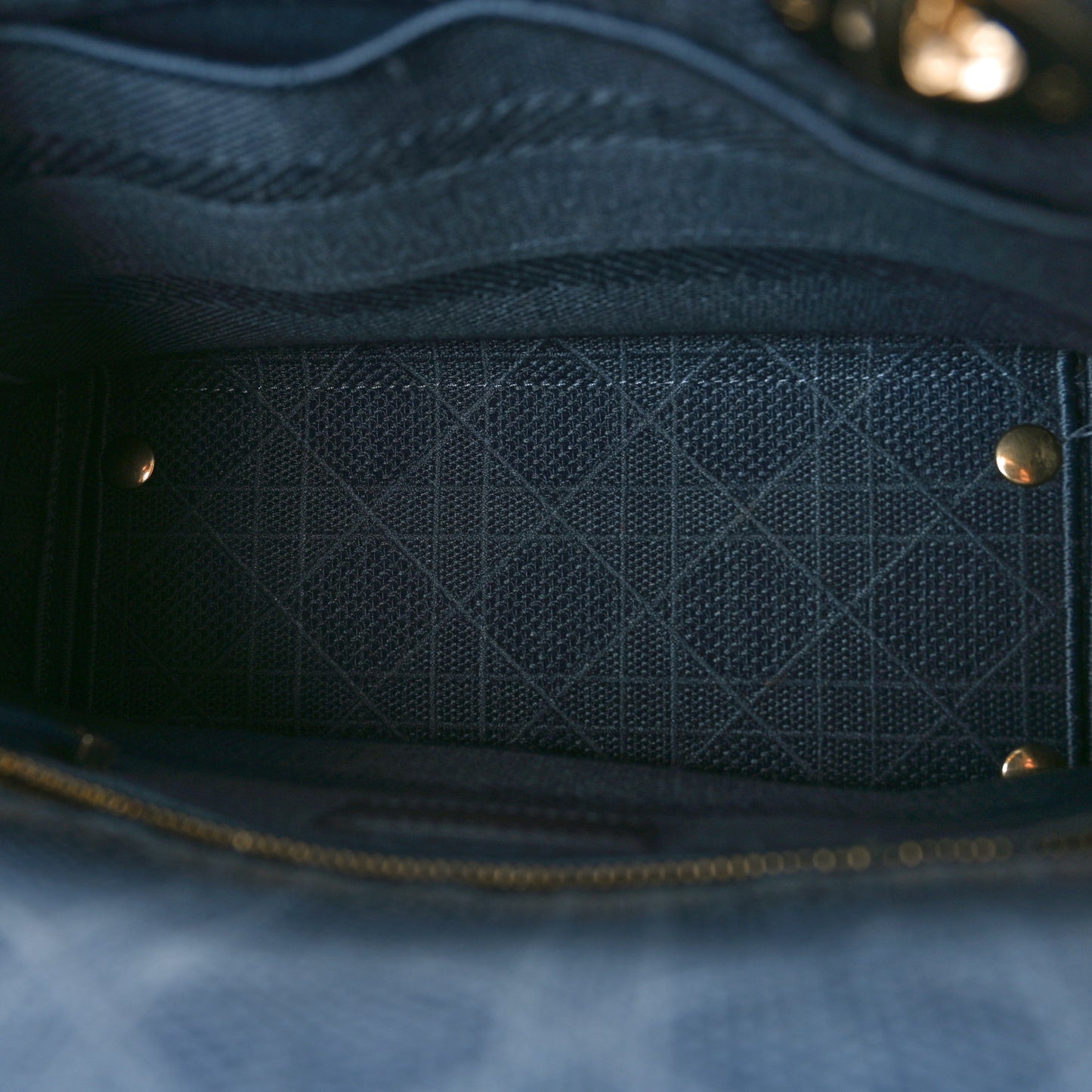 Canvas Embroidered Cannage Medium Lady D-Lite Denim Blue