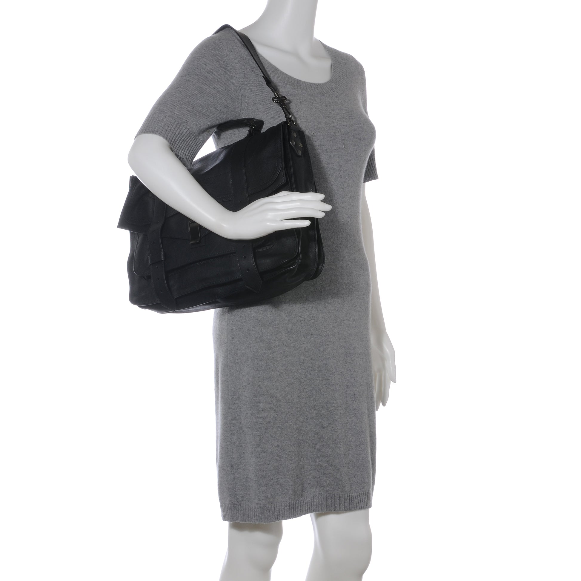Proenza Schouler Lambskin PS1 Large Satchel Black 2 of 7