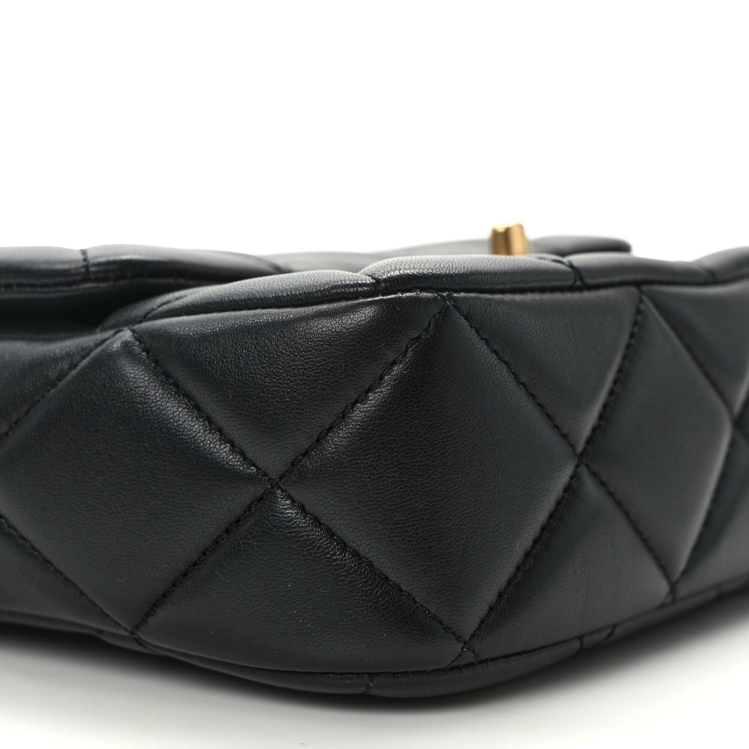 Chanel Lambskin Enamel Pearl Quilted Mini Charm Me Square Flap Black 9 of 12