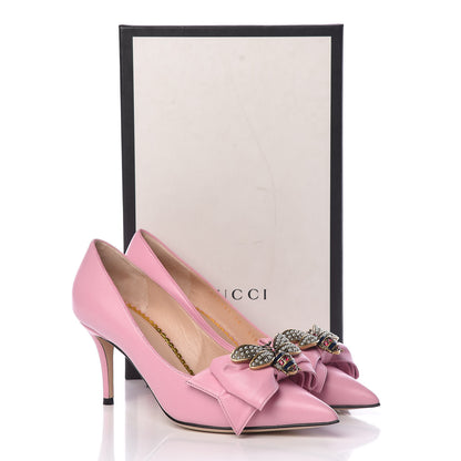 Gucci Nappa Queen Margaret Bow Mid Heel Pumps 38 Sugar Pink 11 of 11