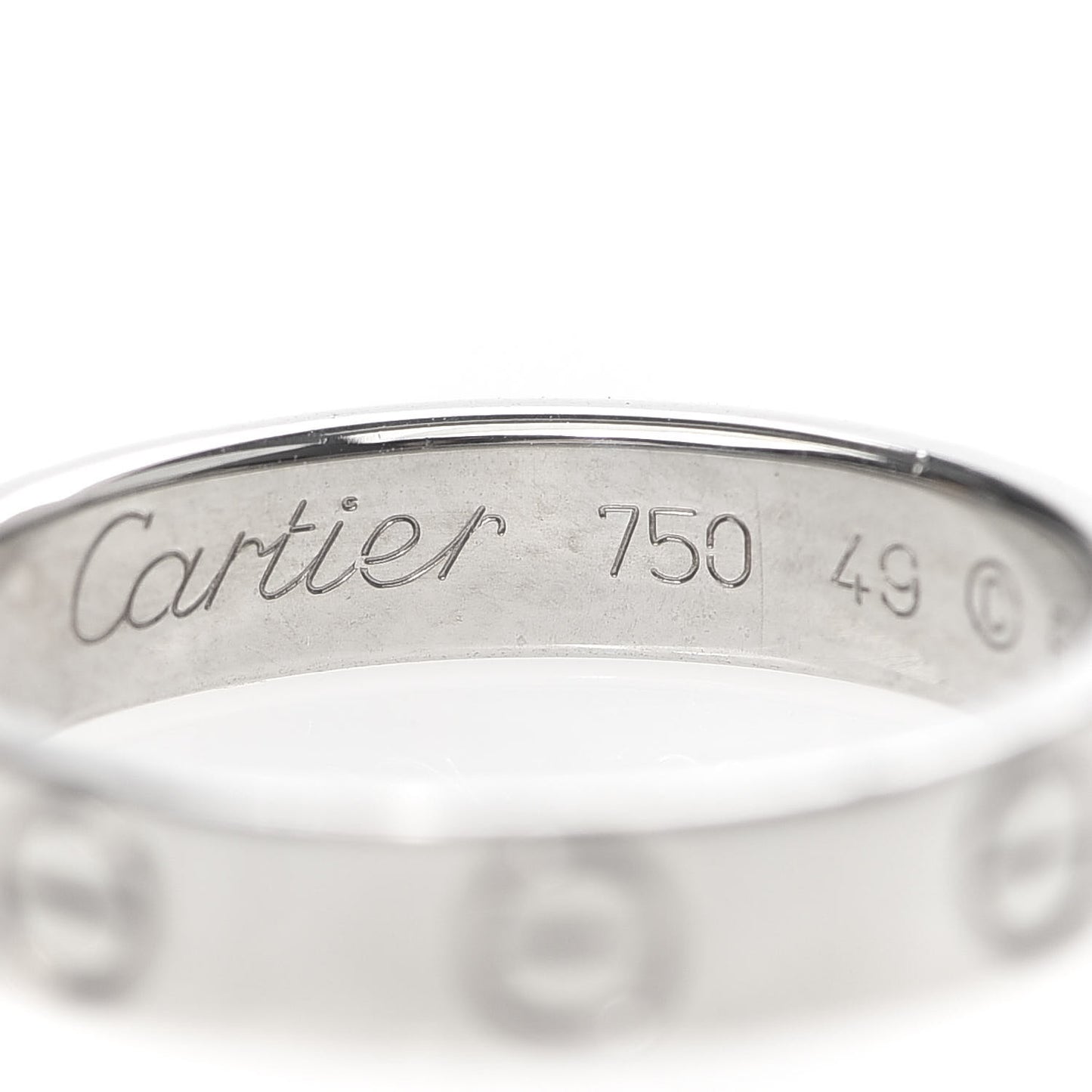 18K White Gold 3.5mm LOVE Wedding Band Ring 49 4.75