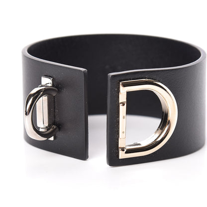 Christian Dior Calfskin Large Logo Bracelet Black 6 of 7