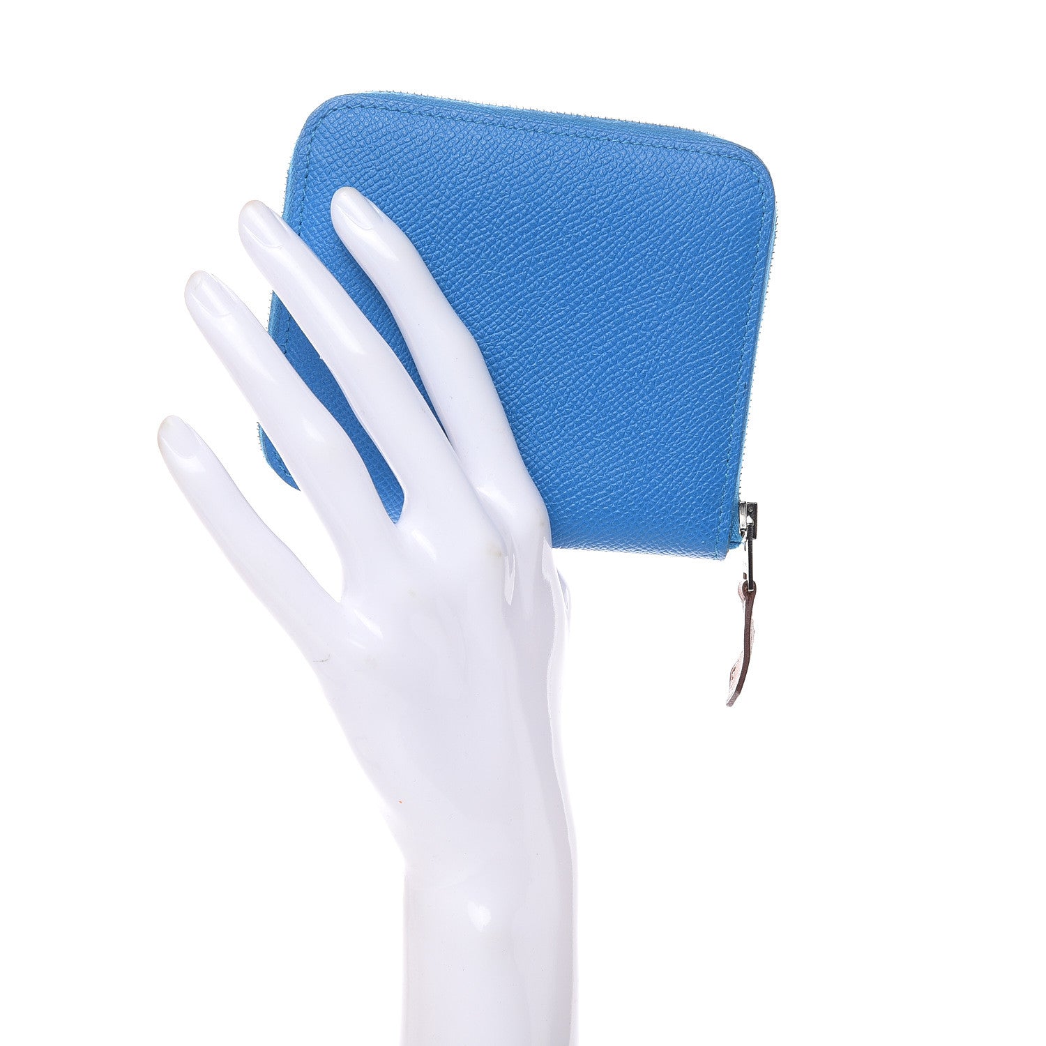 Hermes Epsom Silk'In Compact Wallet Bleu Zanzibar 2 of 7