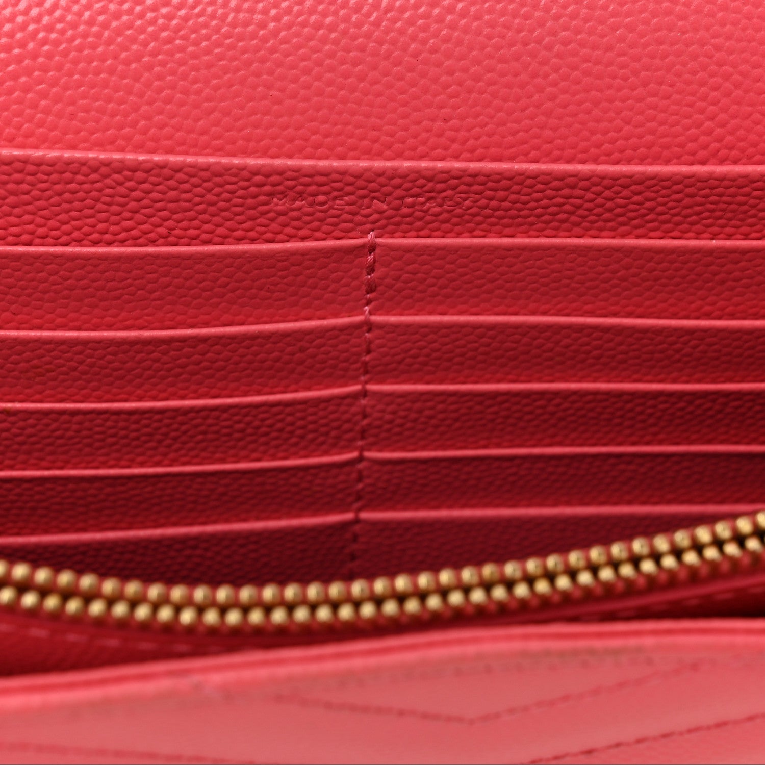 Saint Laurent Grain De Poudre Matelasse Chevron Monogram Chain Wallet Rose Clair 7 of 11