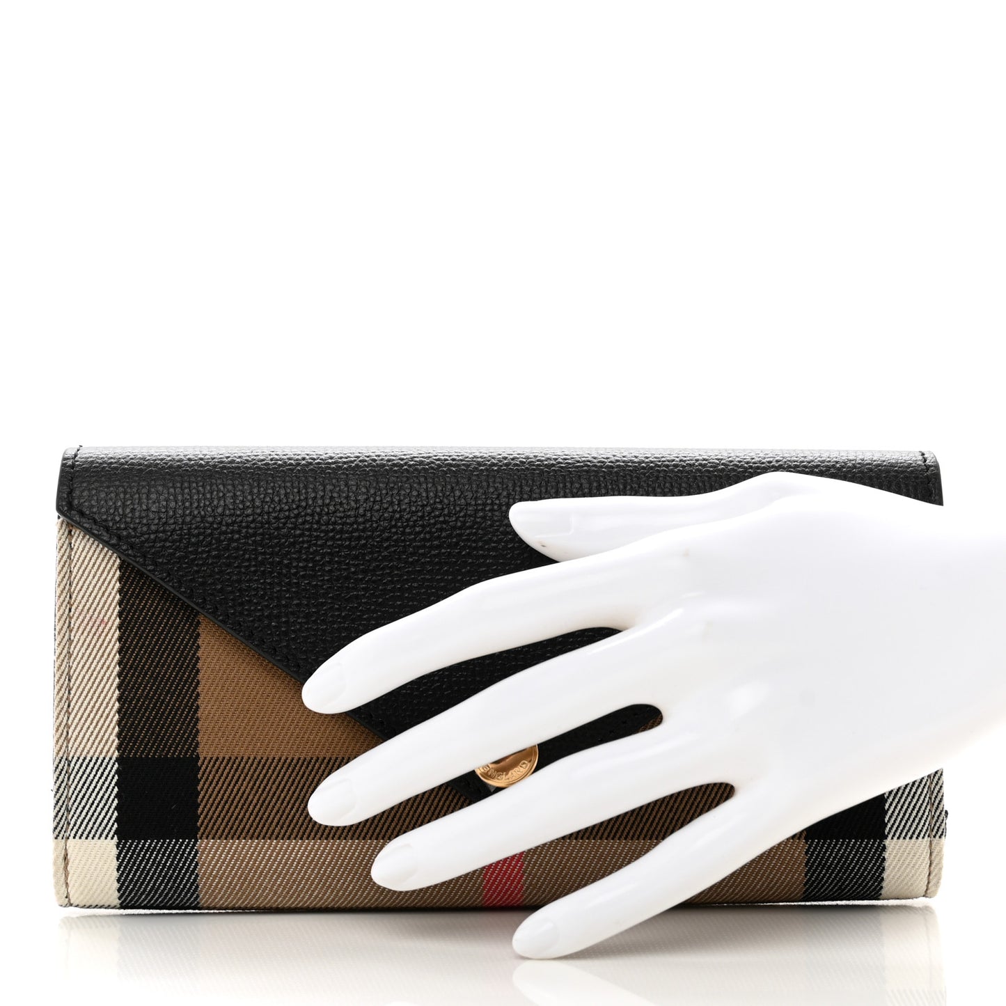 Vintage Check Grain Calfskin Halton Wallet Black