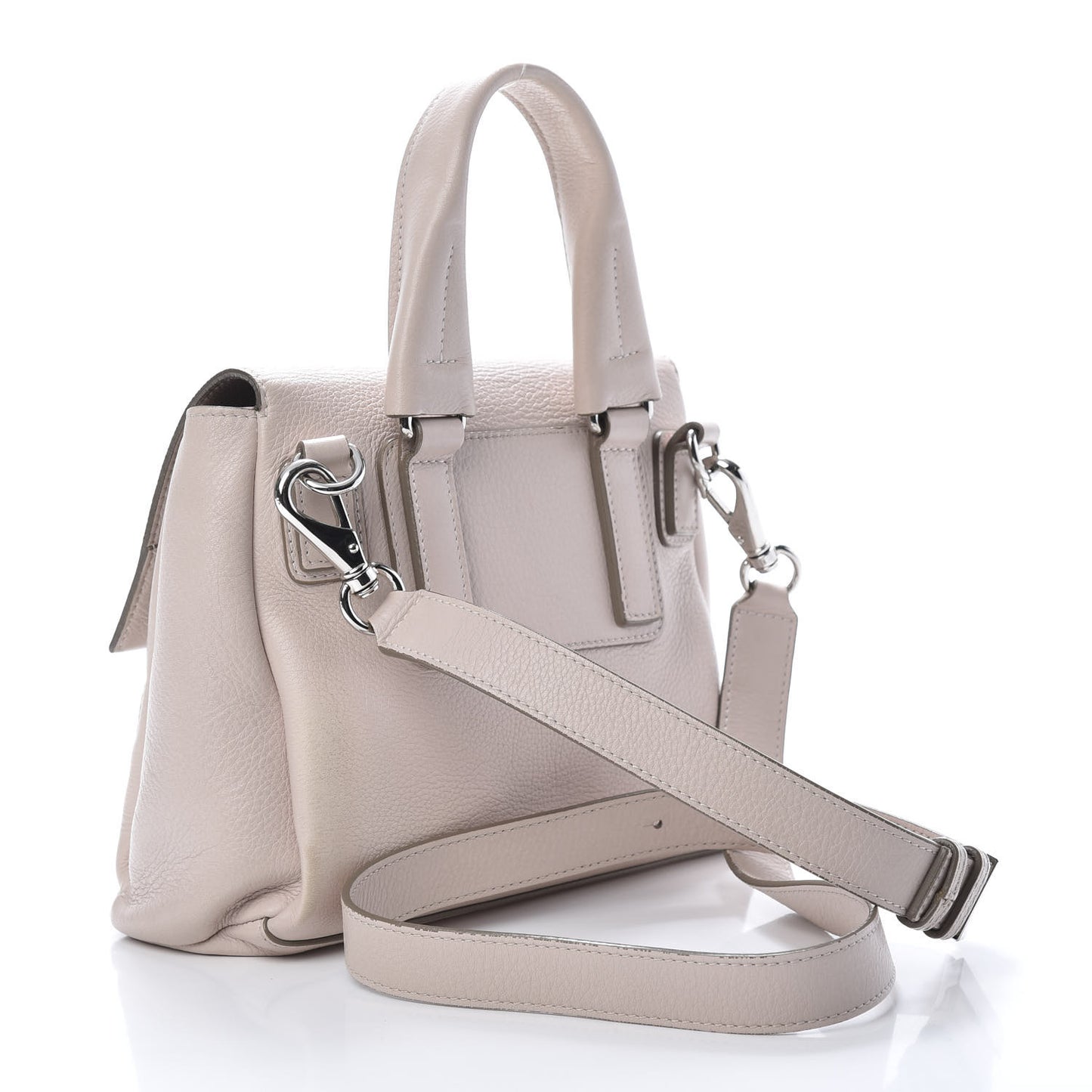 Waxy Grained Calfskin Small Pandora Pure Flap Bag Nude Pink
