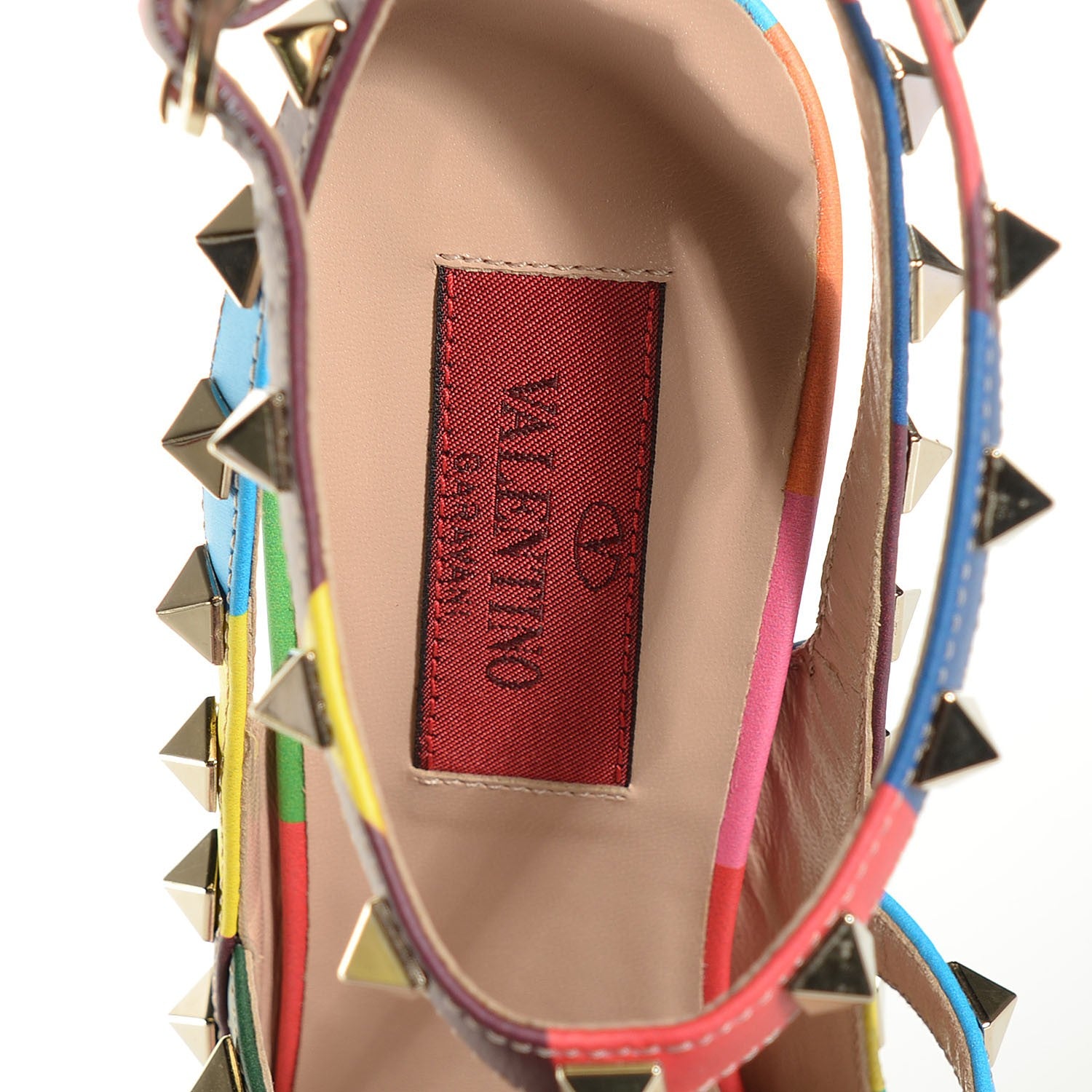 Valentino Garavani Calfskin 1973 Rockstud Ankle Strap 100mm Pumps 37.5 Multicolor 7 of 7