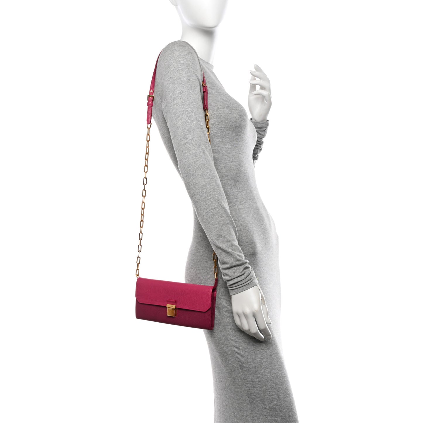 Goatskin Madras Bicolor Wallet On Chain Peonia Ametista