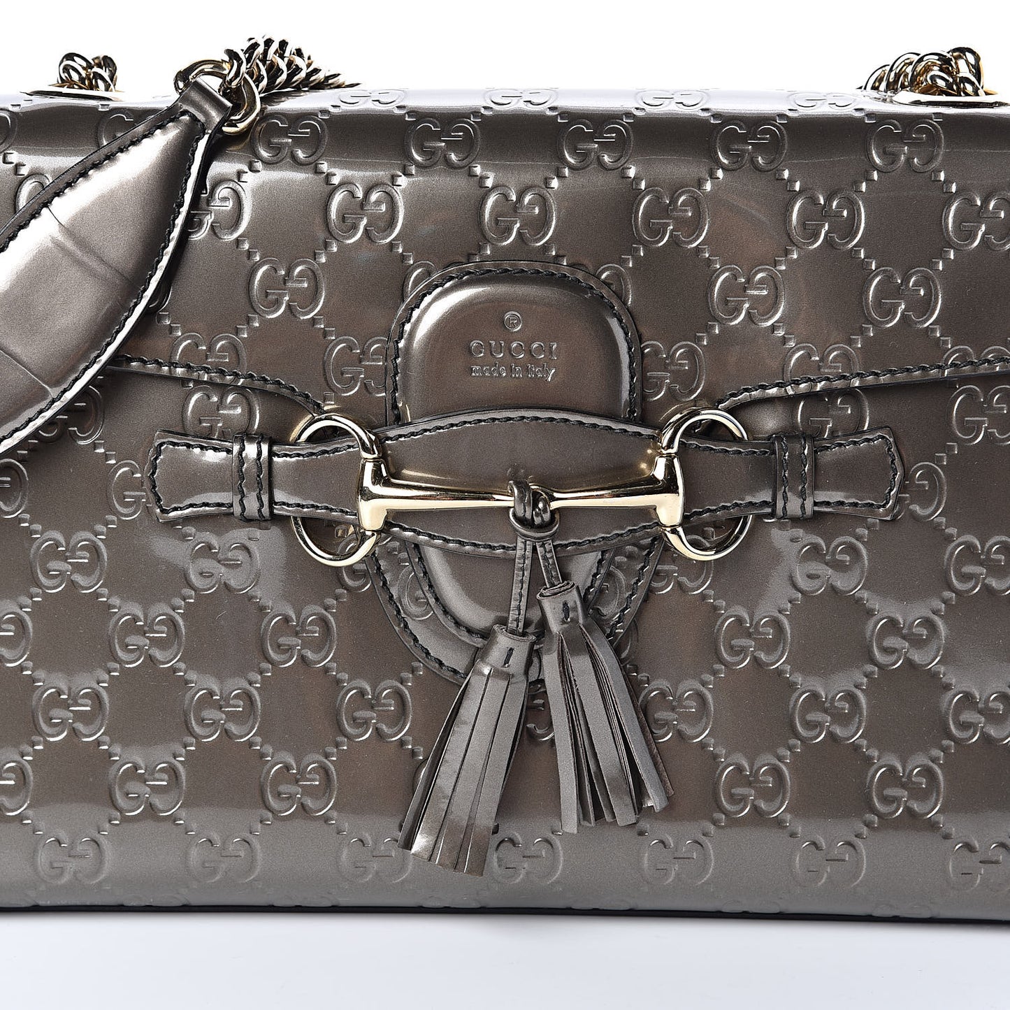 Shine Guccissima Medium Emily Chain Shoulder Bag Sasso