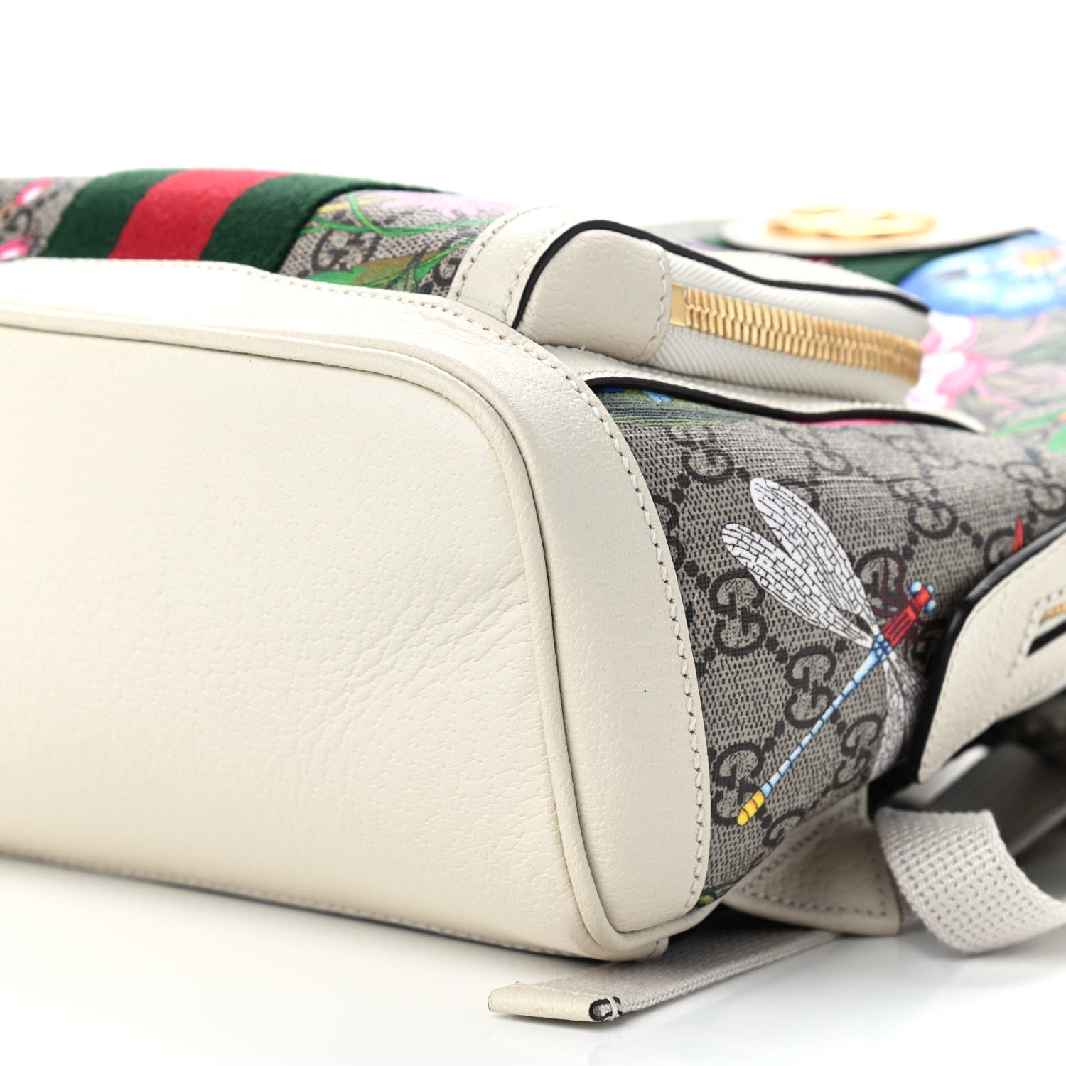 Gucci GG Supreme Monogram Flora Web Small Ophidia Day Backpack White 9 of 12