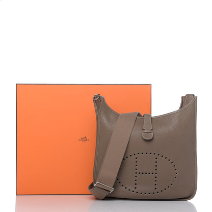 Hermes Taurillon Clemence Evelyne III GM Etoupe 9 of 9