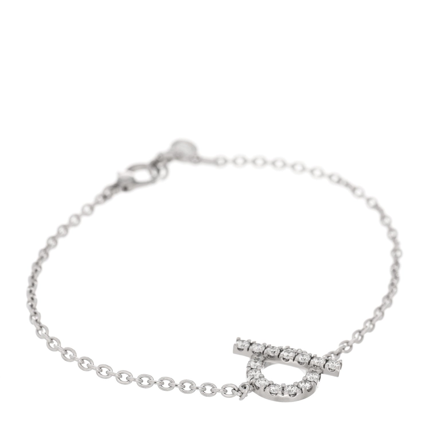 Hermes 18K White Gold Diamond Finesse Bracelet SH 1 of 4