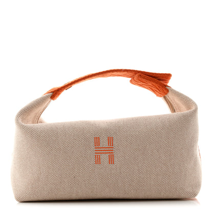 Hermes Canvas Small Bride-A-Brac Pouch Natural Orange 1 of 7