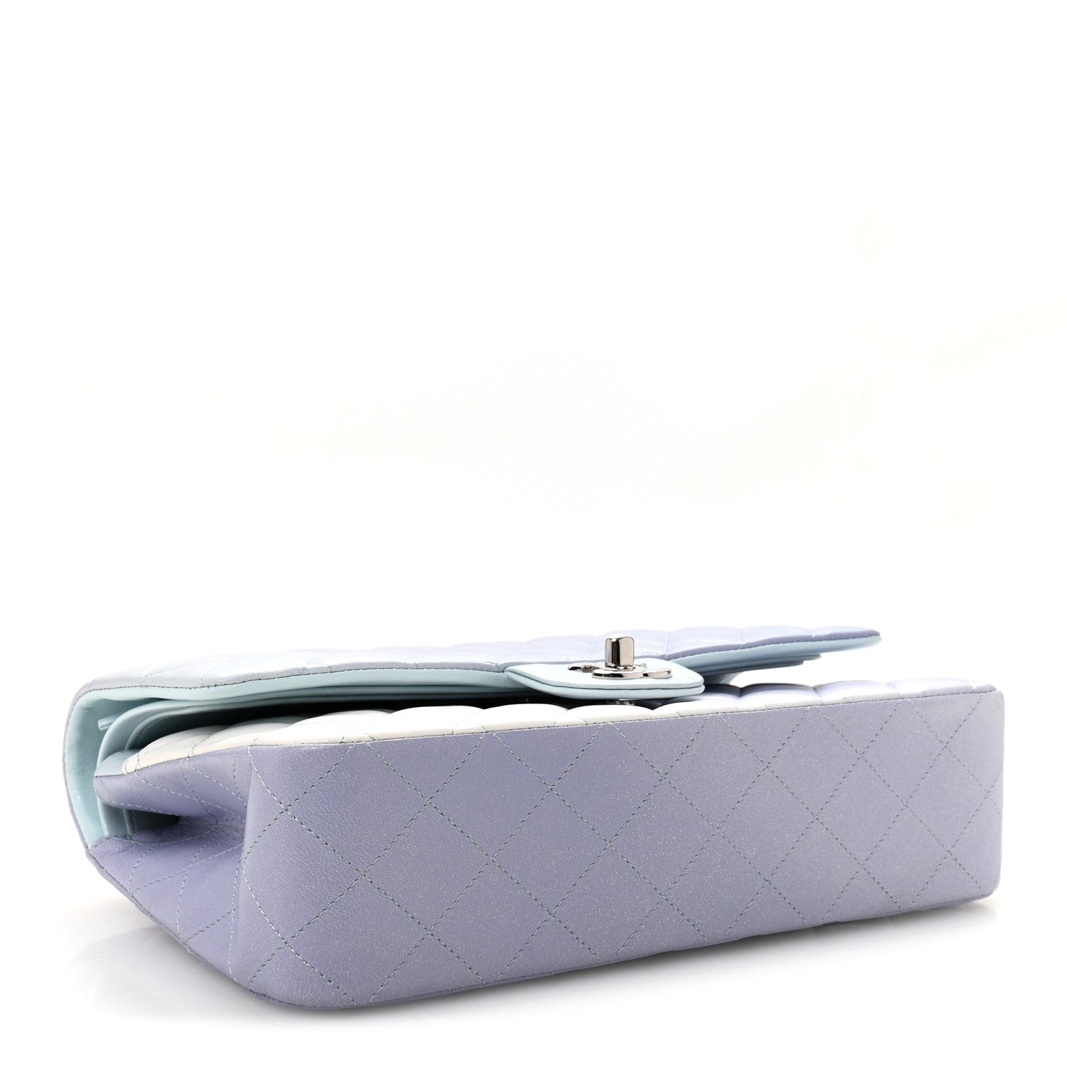 Chanel Perforated Lambskin Quilted Medium Double Flap Light Blue Light Purple White 4 of 11
