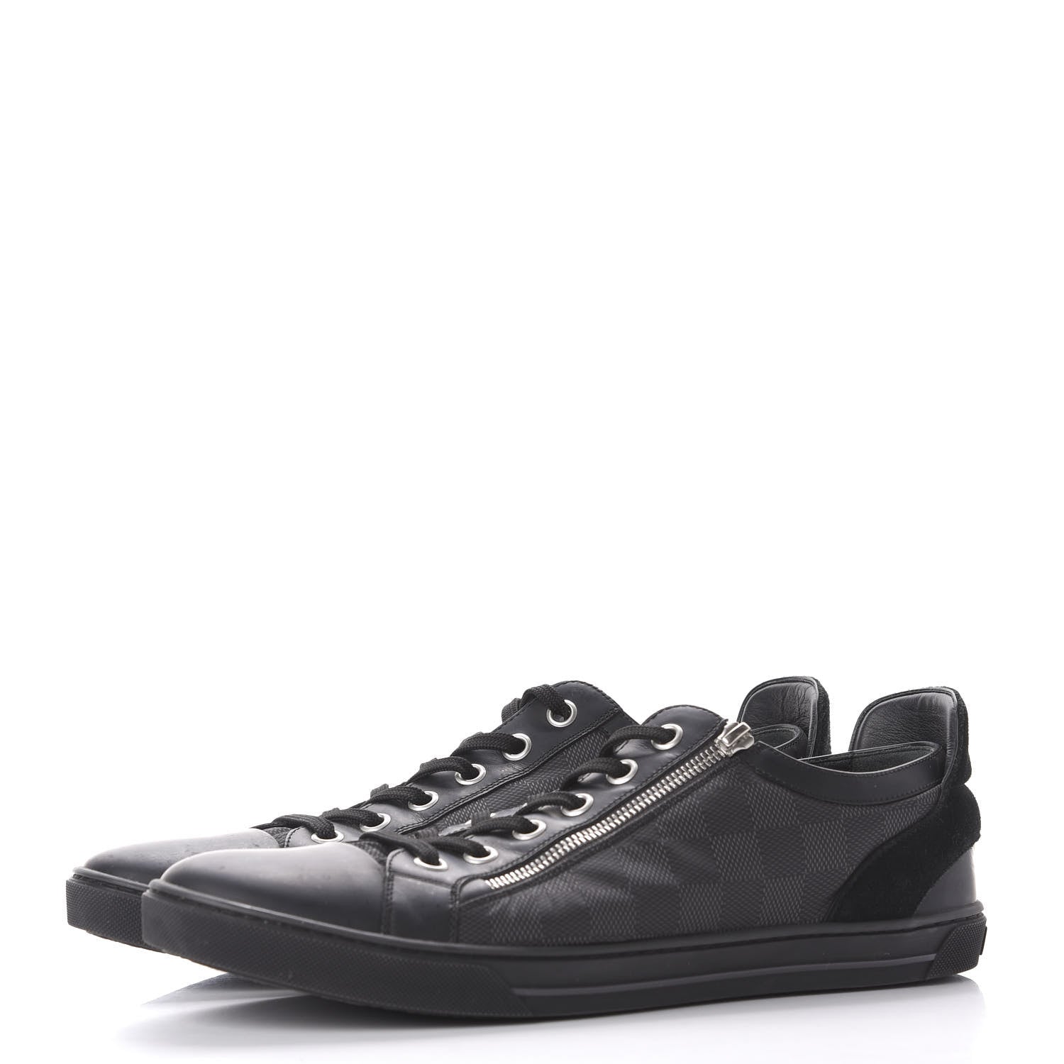 Louis Vuitton Damier Graphite Calfskin Suede Mens Aventure Sneakers 9.5 3 of 13