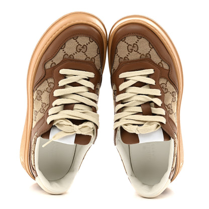 Gucci Calfskin GG Monogram Womens Platform 55mm Sneakers 37.5 Hezelnut Beige Ebony Mystic White 2 of 10
