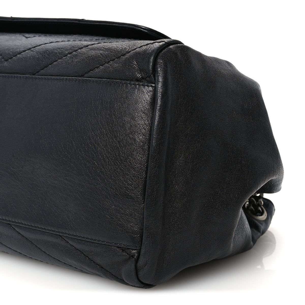 Saint Laurent Vintage Lambskin Chevron Monogram Medium Nolita Black 12 of 13