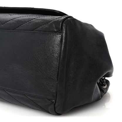 Saint Laurent Vintage Lambskin Chevron Monogram Medium Nolita Black 12 of 13
