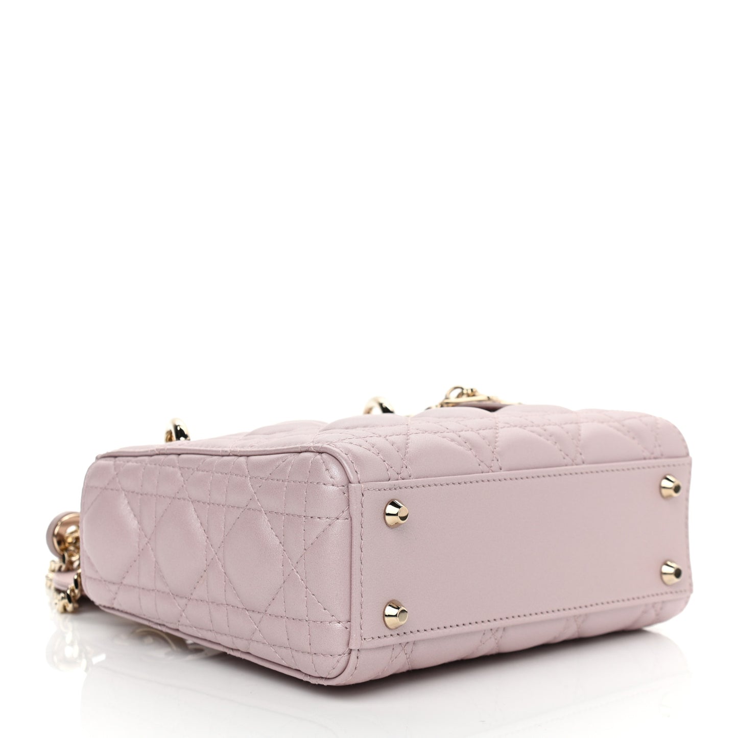 Metallic Lambskin Cannage Mini Lady Dior Lotus