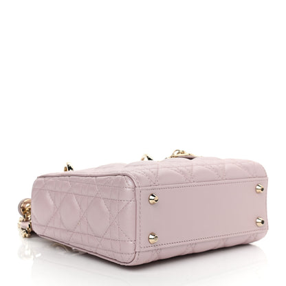 Christian Dior Metallic Lambskin Cannage Mini Lady Dior Lotus 4 of 10