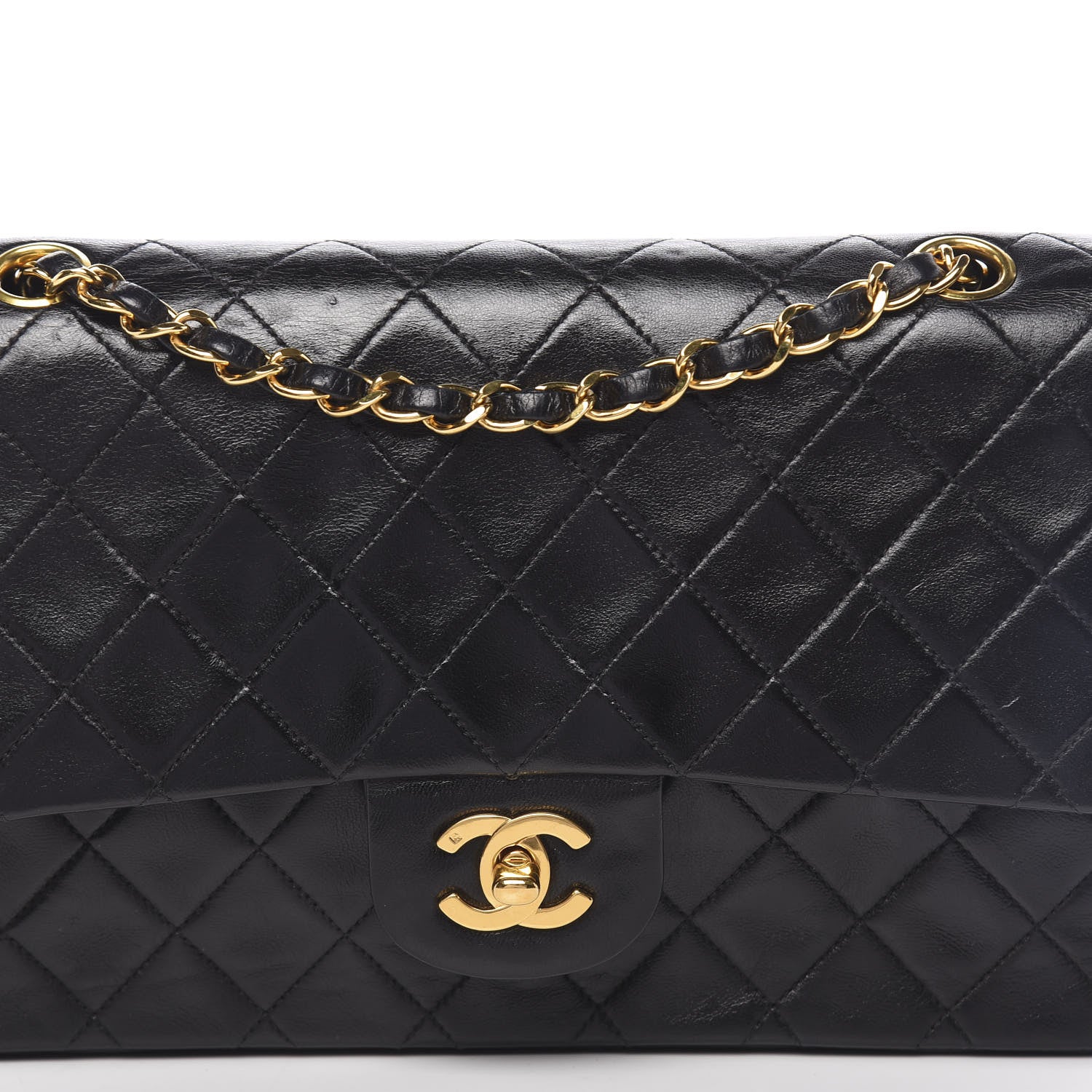 Chanel Lambskin Quilted Medium Double Flap Black 14 of 14