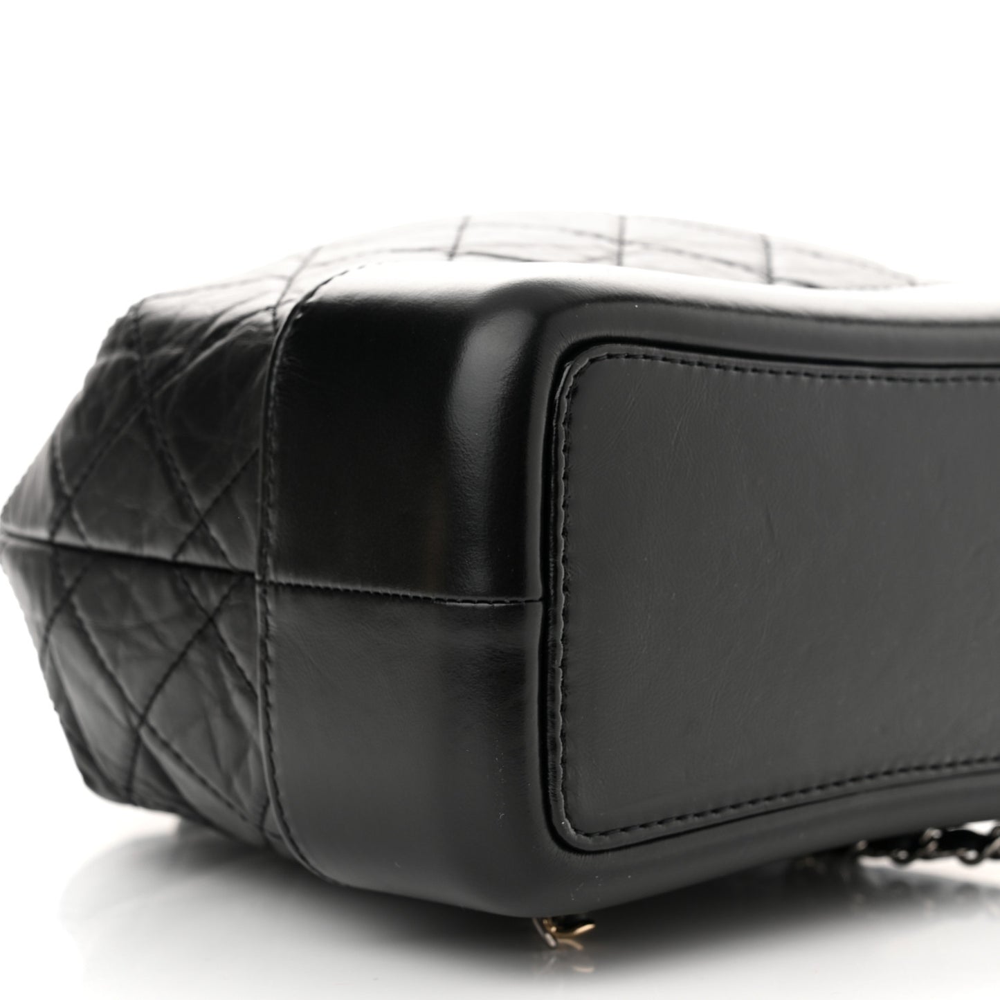 Aged Calfskin Quilted Small Gabrielle Backpack Black