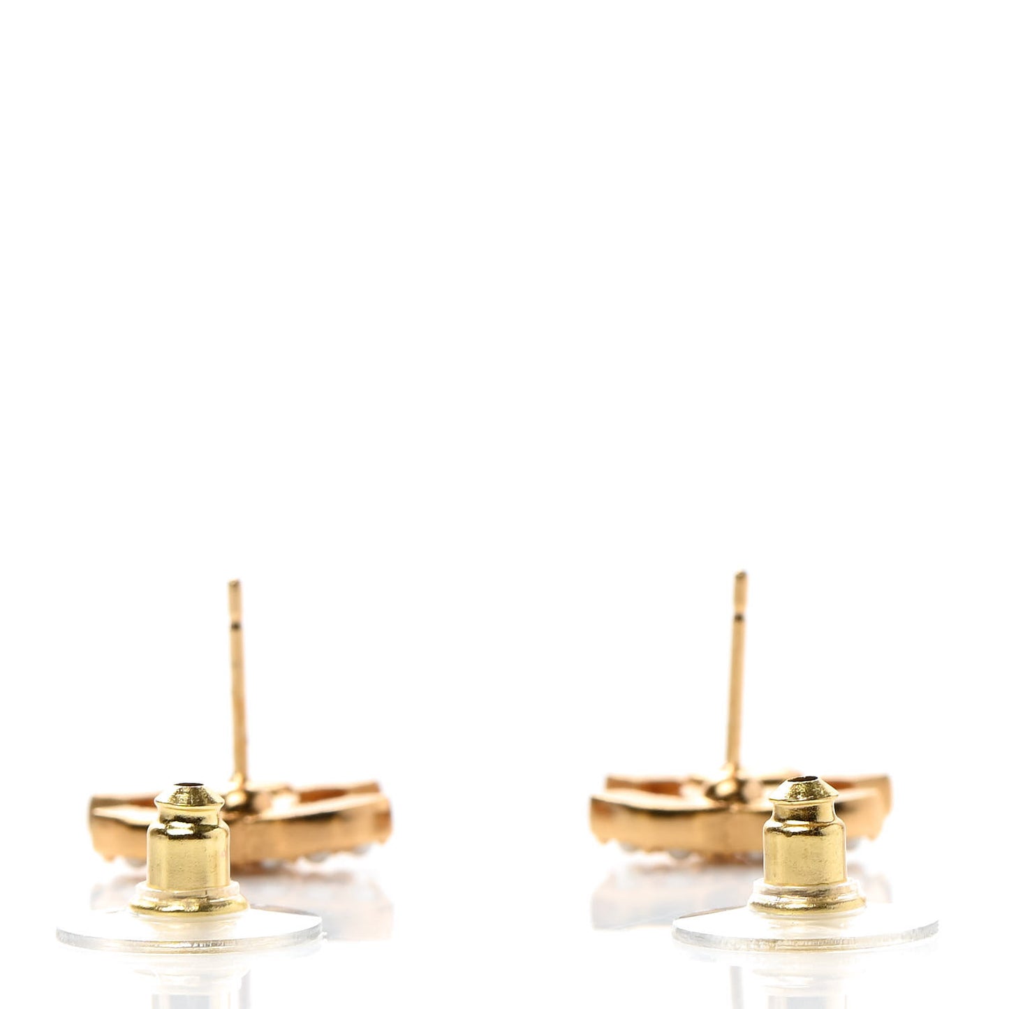Pearl Studded CC Earrings Gold