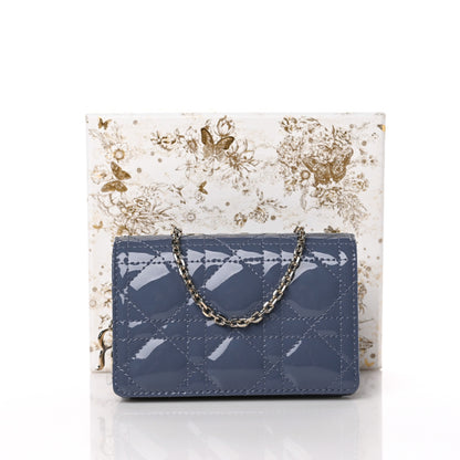 Christian Dior Patent Cannage Nano Lady Dior Pouch Cloud Blue 10 of 10